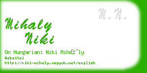 mihaly niki business card